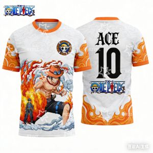 Bandai | 2026 Japanese Anime Fire Fist Ace Zoro From One Piece Graphic T-shirt Football Jersey Sports Dry Quickly Mens T-Shirt Kids Y2k