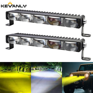 KEVANLY | 1/2pcs Work Light 5 Lens Spotlight Dual Color White Yellow Hi/low Beam Grille Light for Motorcycle Trucks RV SUV UTV Headlight