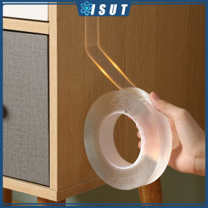 1M Strong Non-Marking Nano Double-Sided Tape Non-Skid Waterproof Heat-Resistant Tape Washable Removable Tapes Reusable Punch-Free Strong Adhesion Nano Sticker Transparent