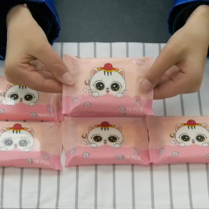 Mini Wet Wipes 10pcs Wet Tissue Portable Baby Travel Cute Alcohol Free