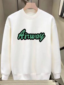 ZhanChao Brand Heavyweight Hoodie Mens Autumn Winter New High-End Design Fleece Lined Warm Versatile round Neck Sweatshirt