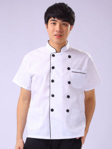 Short Sleeve Chef Uniform Hotel Restaurant Kitchen Workwear Youth Spring Autumn Summer Fashionable Culinary Attire