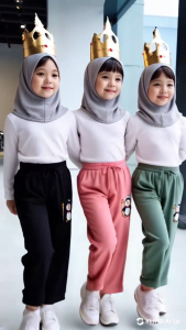PAKET 5 CELANA ANAK MIXUE BAHAN CRINKLE PREMIUM USIA 6-12 TAHUN / KULOT ANAK PEREMPUAN OOTD
