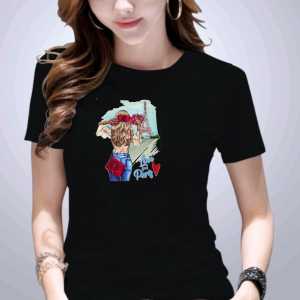 kaos wanita lengan pendek 100rb dapat 6pcs motif paris girl kekinian bahan babyterry