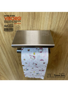 ช่องเก็บกระดาษชำระในห้องน้ำแบบ 304 VIBORG ช่องเก็บกระดาษชำระแบบหุ้มเหล็กไนลอนสำหรับโรงแรม จุดขายคือการเปิดช่องทางล่าง