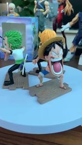 Bandai | 11cm Anime One Piece Figure Luffy Sanji Zoro Combat Stance Figurine Model PVC Collection Desktop Action Figure Toy Kid Gifts