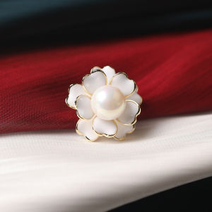 Trâm Cài Ngực Nhỏ Ngọc Trai Phong Cách CHANEL Hoa Sơn Trà Quần Yếm Kim Cài Cổ Áo Cố Định Chống Trơn Cài Trang Trí Chống Lộ Hàng Cổ Áo
