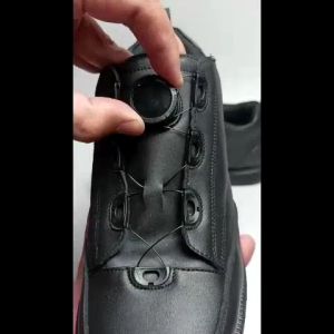 Mr.LA * Sepatu Pria BOA 2 Low Tali Putar Hitam | Sepatu Tali Putar Tactical | Sepatu Tali Putar Pdl Kulit
