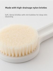 New Long Handle Bath Brush Soft Bristle Single Side Foot Scraper Exfoliating Bathing Tool Back Scrubbing Brush Foot Cleaning