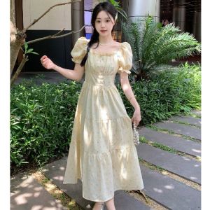 RELNLEX | Đầm Công Chúa Tay Bồng Phong Cách Pháp Kích Cỡ Lớn Mùa Hè