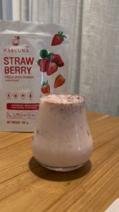 ผงสตอเบอรี่ ฟรีซดราย ฮาบูนะ ผงสตรอเบอร์รี่ Strawberry Powder Freeze Dried Habuuna ไม่ใส่แป้ง ไม่ใส่น้ำตาล ไม่ผสมสี เบเกอร์รี่ เค้ก, สมูทตี้