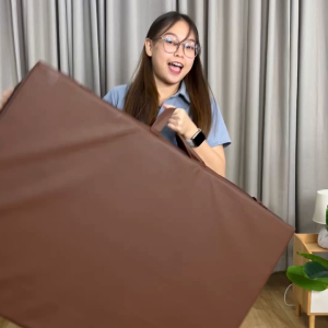 ที่นอน 3 พับ PVC ที่นอนอเนกประสงค์ พับได้ พกพาสะดวก น้ำหนักเบา กันน้ำ หุ้มหนังPVC สีน้ำตาล