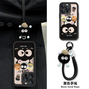 Three-Dimensional Coffee Briquette Emoji Plush Doll for Vivoy300pro Phone Case Y200 New Arrival Y78/Y77 All-Inclusive Y76 Drop-Resistant Y52s Bracket Y35m + Cartoon Female Y70/Y100 Protective Case