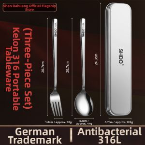 SHDO | 316 Stainless Steel Portable Chopsticks and Spoons Set With Storage Box