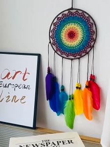 Dream Catcher ตาข่ายดักฝัน แฮนด์เมด สําหรับแขวนตกแต่งผนังบ้าน ห้องนั่งเล่น ห้องนอน