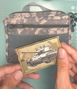 Patch_Velcro dán in KTS hình xe Tank Quân Đội viền thêu tinh xảocó mặt gai để dán lên quần áo