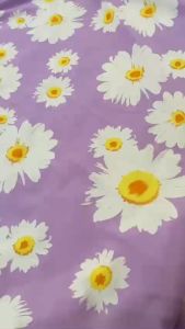 Vải Lụa Hàn Châu Hoa Cúc Khổ 1m5 - Chất Rũ Nhẹ Mềm Mịn Giãn Nhẹ - May Đồ Bộ Đầm Váy Áo Kiểu