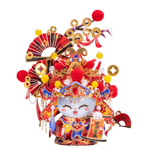 Art Model Wealth Cat Assembly Model Handmade Metal New 2024 Creative Home Decoration Gift Fish Patterned Wealth Attractor