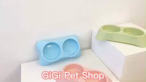 Chén bát đôi loại dày khay đựng thức ăn nước uống nhựa cao cấp cho thú cưng chó mèo phụ kiện giá rẻ - GiGi Pet Shop