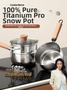 CookerBene | Pure Titanium Non-Coated Spouted Pot for Infant Food Preparation