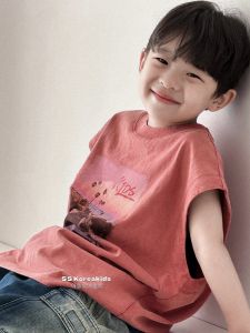 เสื้อกั๊กเด็ก SS แบรนด์ไฮเอนด์ เสื้อผ้าเด็กชายฤดูร้อน 2025 เสื้อผ้าเด็กสไตล์ใหม่ เสื้อกั๊กแขนกุด เสื้อผ้าเด็กชาย เสื้อผ้าเด็กหญิง