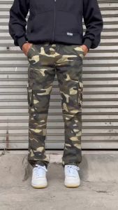 Terlaris LUMINOUS Denim Celana Cargo Camo Loreng Reguler Fit Loreng Army Rusia Relax Pants Pria
