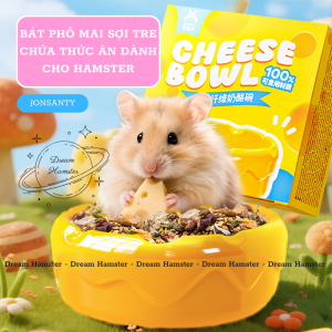Bát ăn phô mai chứa thức ăn từ sợi tre Jonsanty dành cho hamster và thú nhỏ