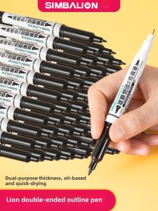 ปากกาหมึกน้ำมันสองหัวสำหรับเด็กเล็ก ปากกาวาดสีน้ำมัน กันน้ำ กันน้ำมัน แห้งเร็ว สีสันสดใส สำหรับใช้ในห้องเรียน