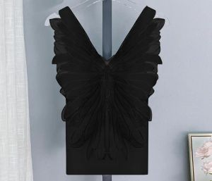 Elegant French Style Luxury Lightweight Long Sleeve Butterfly Embroidered Tassel Nylon Blouse for Women Body Shaping Slim Fit with Chest Pad