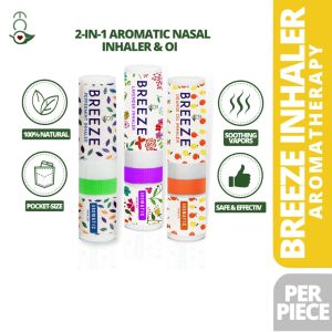 Eco Breeze All Variants Aromatherapy Nasal Inhaler 2-in-1 Peppermint Lavender Orange Oil Extreme Motion Sickness