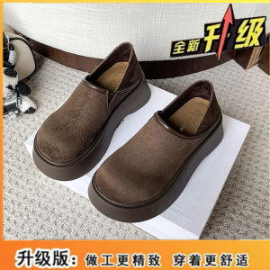 รองเท้าส้นเตี้ยแบบสวมสบายสไตล์อังกฤษ รองเท้าหนังนิ่ม สวมง่าย รองเท้าลำลองสำหรับผู้หญิงในฤดูใบไม้ผลิและฤดูใบไม้ร่วง