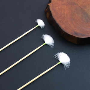 New Liu Fu Yi Ear Cleaning Tool Goose Feather Stick Green Line Bound Small Medium Large Straight Rod round Head Bamboo Stick