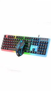 ALLAN GTX350 Gaming Keyboard & Mouse Combo with Colorful LED Backlight Wired USB for Computer Laptop Gamers