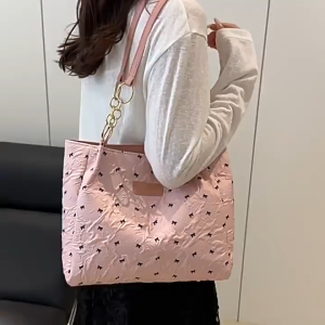 Túi xách nữ xách tay đeo vai dập vân nơ thời trang HĐ 309