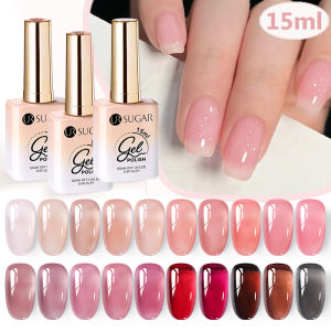 UR SUGAR 15ml Jelly Nude Pink Nail Gel Polish Soak Off Vanish Sparkling Translucent Color Plum Semi Permanent UV Gel Nail Art