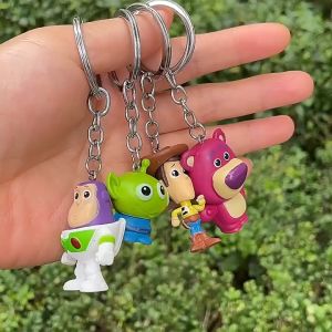 Toy Story Keychains Buzz Lightyear Woody Lotso Keyring Collection Bag Car Keys Accessory Kid Gifts