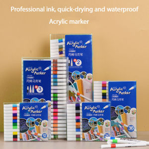 Acrylic markers12/24/36/48/60 màu sắc-màu acrylic thế hệ mới (90% Mực nhiều hơn) không thấm nước có thể được sơn trên nhiều loại vật liệu
