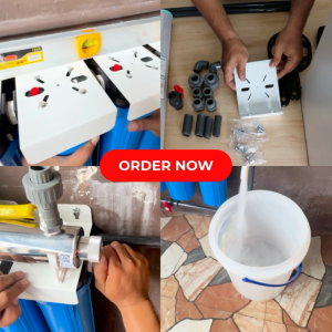 Water Filter 4 Stages 20" Slim Type Refillable Premium Deepwell with 6 GPM Uv Light & Fittings Complete Set up