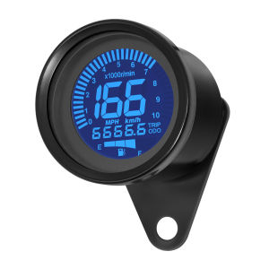 RYSJM | 12V Universal Digital Motorcycle Speedometer Odometer Tachometer 7Colors LED Indicator Adjustable fuel meter for Scooter ATV
