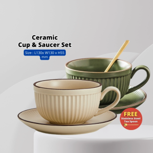 YU Ready Stock European Thick Coffee cups with saucer