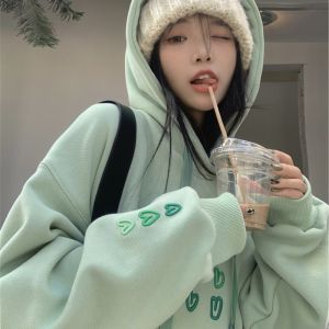 QIANSHUIYIYUN | Fleece Lined Hooded Womens Sweatshirt Jacket