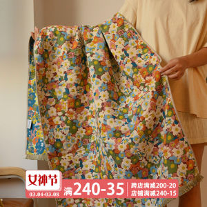 ผ้าขนหนูอาบน้ำผ้าฝ้ายแท้ลายดอกไม้สำหรับผู้หญิง ผ้าขนหนูขนาดใหญ่สำหรับใช้ในบ้าน ผ้าขนหนูผ้าฝ้ายแท้สไตล์เรโทร ผ้าขนหนูผ้าฝ้ายแท้ใหม่