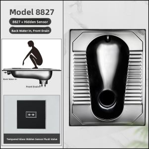 Badu | Nordic Black Squat Toilet 304 Stainless Steel