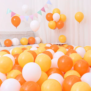 Thickened Latex Balloons Yellow Orange Decorations for Back-To-School Season Educational Institution Birthday Party Supplies