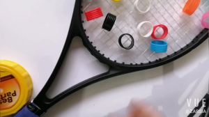 SHGMYD 4pcs Tennis Racket Rubber Ring Grip Stretchable Stretchy Handle Rubber Ring