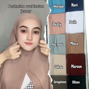 Pastan Oval Non Pet Pasmina Instan Jersey Size L Best Seller Hight Quality