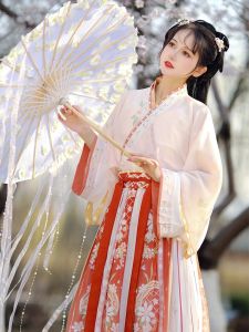 Original Hanfu Womens Clothing Aromatic Fragrance Collar Waist Length Three-Piece Set Student Style Super Fairy New Model