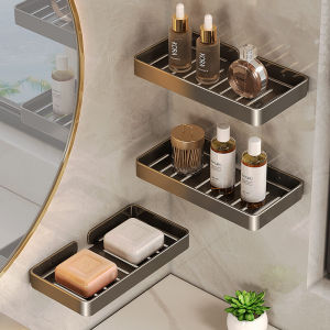 Bathroom Storage Rack Bathroom Storage Rack Punch-Free Toilet Sink Wall-Mounted Stainless Steel Soap Dish