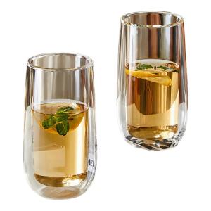 YAGANG | Heat Resistant Borosilicate Double Layer Tea Glass Cup Set