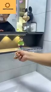 KW Drawer-type Big Mouth Cute Storage Transparent Cartoon Bathroom Swab Pad & Cabinet Pull-out Rack